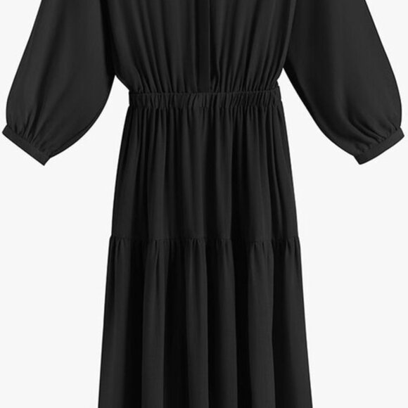 Cuyana Verano Dress tencel small black midi S - Picture 5 of 7
